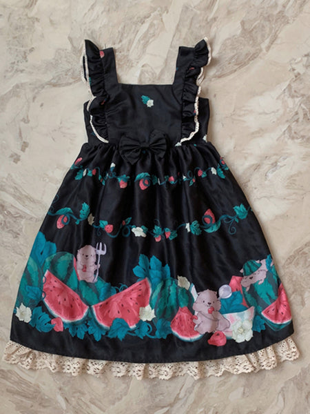 Sweet Lolita Printed Princess Lace-up Dress AGD166