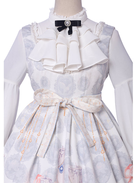 Classic Lace-Up Cotton Lolita Dress AGD168