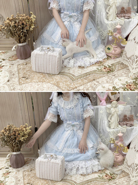 Chiffon Printing Lolita Lace-up Dress AGD188