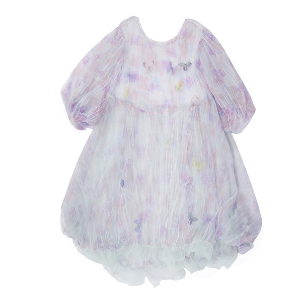 Sheer Lace Lolita Dress for Girls Summer 2 Piece Princess Dresses AGD190