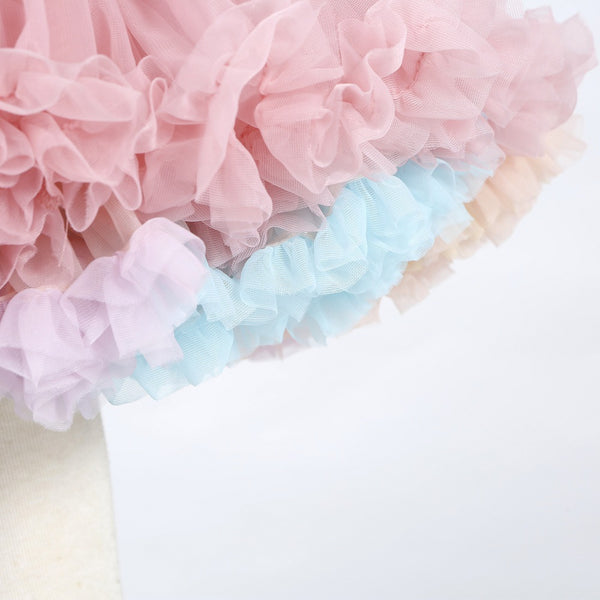 Bubble Skirt Women's Layered Tulle Dancing Bustle Skirt, Flower, One Size AGD200