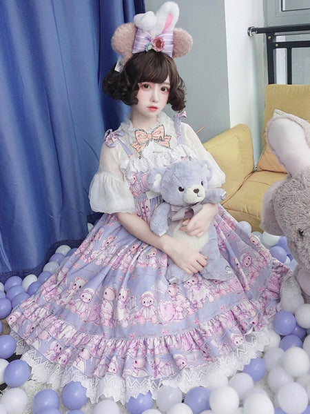 Sleepy Bear JSK Original Lolita Sleeveless Dress Printing Dress AGD204