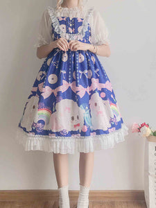 Original Blue Sleeveless Gothic Dress Princess Lolita Dress AGD215