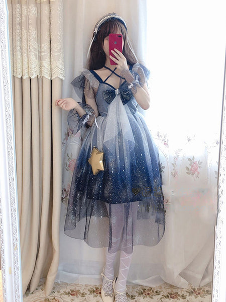 Sailor Moon Starry Night Gradient Elegent Princess Lolita Dress AGD218