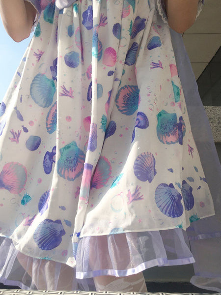 Shell Print Lolita Dress Gradient Design Japan Style Dress AGD224