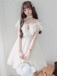 Lolita Dress Summer Dress French Style Off Shoulder AGD226