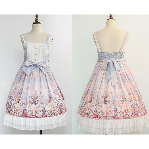 In The Clouds Lace Printed Dress Princess Lolita JSK AGD279