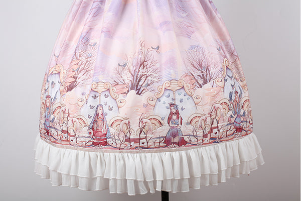 In The Clouds Lace Printed Dress Princess Lolita JSK AGD279