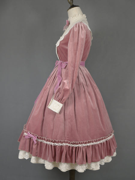Retro Elegance Velvet Dress Princess Lolita Dress AGD284