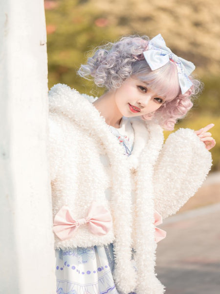 Floppy Rabbit Ears and Fluffy Tails Lolita Cape With Dress AGD286