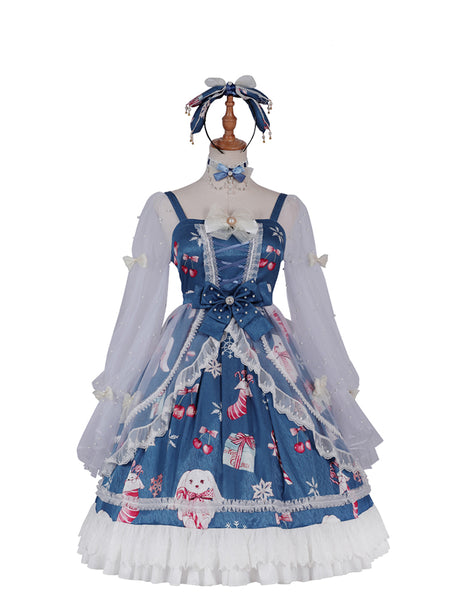 Original Lolita Dress Xmas Dress Long Sleeve Gothic Princess Dress AGD296