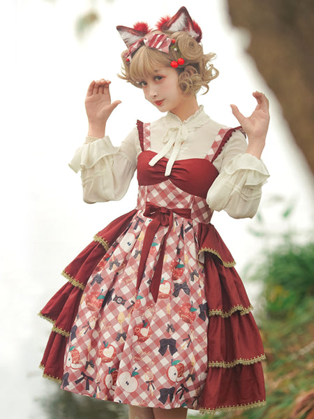 Original Lolita Dress Jsk Apple Adventure Japanese Style Princess Dress AGD300