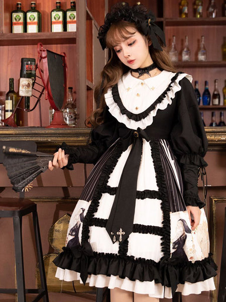 Original Lolita Dress Hymn Gothic Princess Cotton Dress AGD308