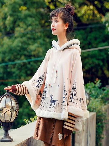 Short Cloak With Hood Short Capes For Mori Girls AGM001