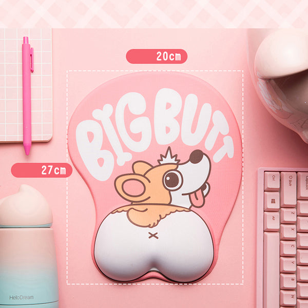 Anime 3D Mouse Pad Ergonomic Soft Silicon Gel Cute Corgi Dog Mouse Mat AGT011