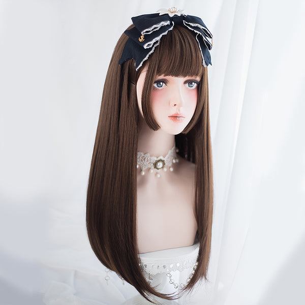 Gothic Lolita Long Straight ponytails Wig
