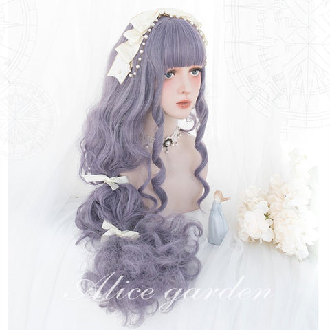 Alicegarden Grayish Purple Long Curly Synthetic Lolita Wig  AG0270