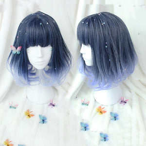 Alicegardens Purple and Blue Harajuku Lolita Short Wig AG0222