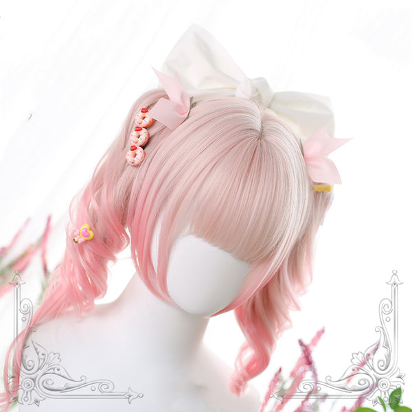 Mid-length Gradient Double Ponytail Curly Synthetic Lolita Wig  ALICE0056