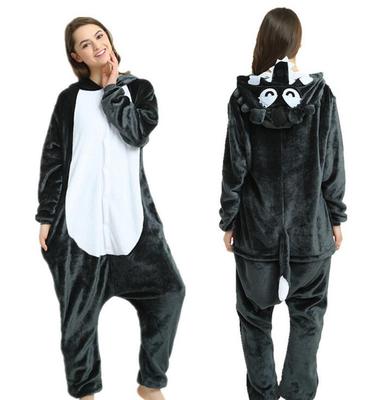 ITOPFOX Unisex Wolf Onesie Adult One Piece Animal Pajamas Cosplay Costume