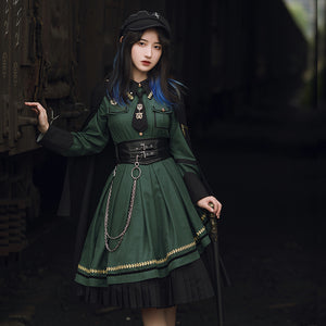 Alicegardens Emberless Land Military Lolita Dress OP / Cape AG0121