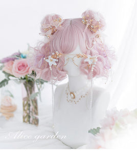 Candy Pink Short Roman Roll Synthetic Lolita Wig  ALICE0019