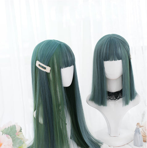 Alicegardens  Blue-green Long Straight Synthetic Lolita Wig  ALICE0010