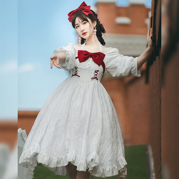 Alicegardens White Romance Elegant Lolita Dress OP AG0408