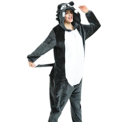 ITOPFOX Unisex Wolf Onesie Adult One Piece Animal Pajamas Cosplay Costume