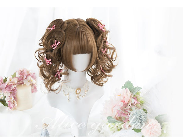 Alicegardens  Honey Pudding Mid Length Double Ponytail Synthetic Lolita Wig ALICE0004