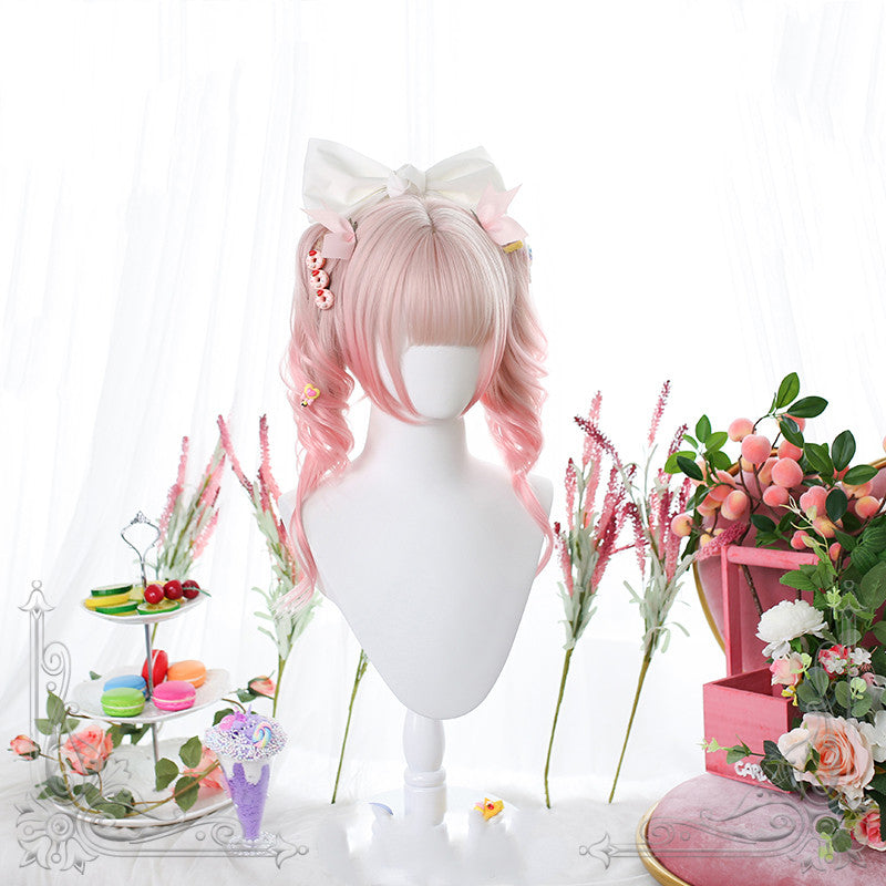 Mid-length Gradient Double Ponytail Curly Synthetic Lolita Wig  ALICE0056