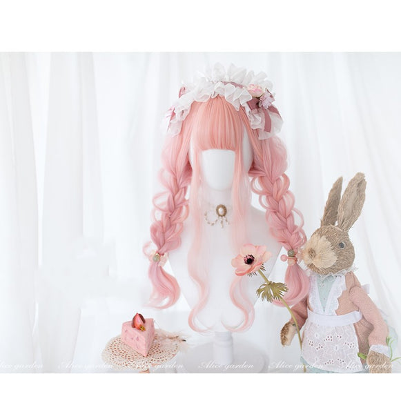 Alicegardens  Cherry Pink Long Curly Synthetic Lolita Wig ALICE0007