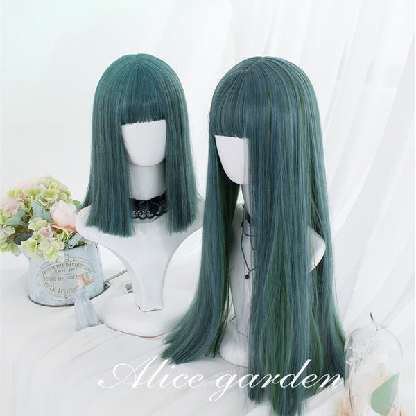 Alicegardens  Blue-green Long Straight Synthetic Lolita Wig  ALICE0010