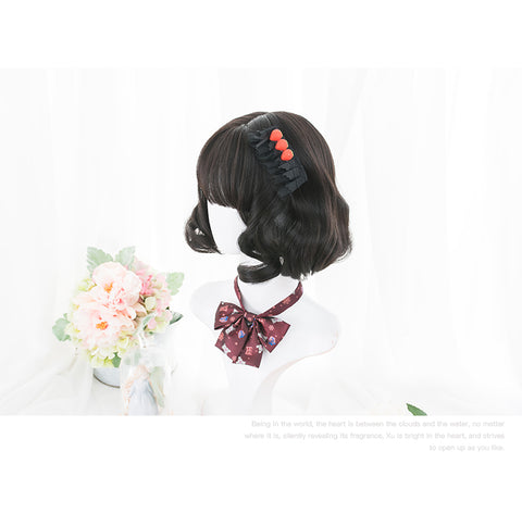 Alicegardens  Black Short Curly Synthetic Lolita Wig ALICE0006