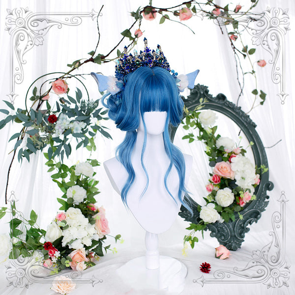 Blue Gradient Long Curly Synthetic Lolita Wig ALICE0128