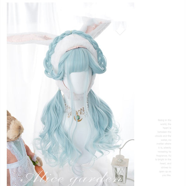Alicegardens Water Blue Long Curly Synthetic Lolita Wig AG0253