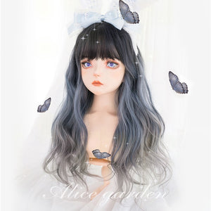 Alicegardens Straight Bang Gradient Long Curly Synthetic Lolita Wig AG0256