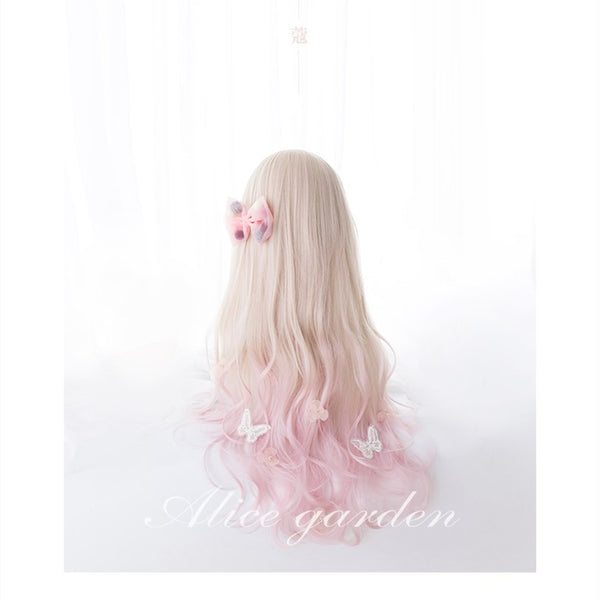 Alicegardens Pink Ombre Long Curly Synthetic Lolita Wig AG0266
