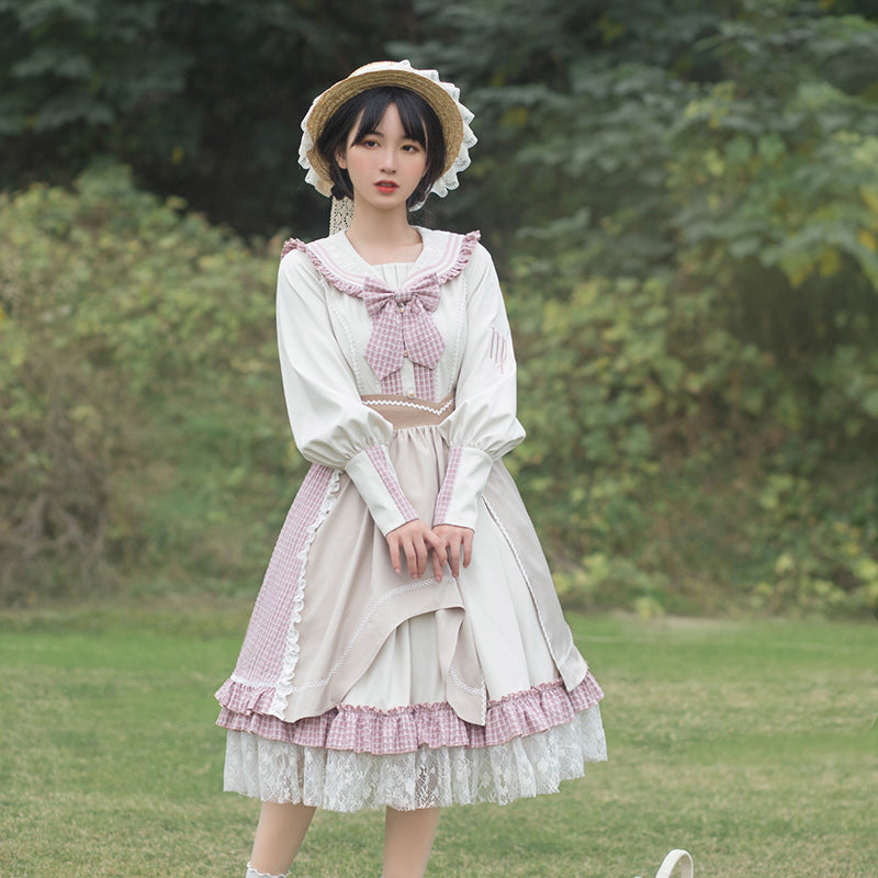 Alicegardens Sailor Collar Country Style Lolita Dress OP AG0242