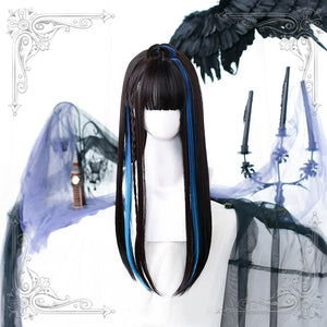 Brown-black Gradient Long Straight Synthetic Lolita Wig  ALICE0123