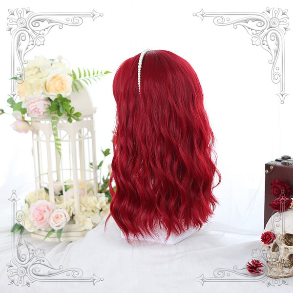 Red Mid-length Water Ripple Synthetic Lolita Wig ALICE0040