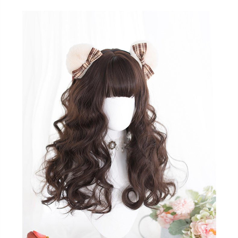Alicegardens  Chestnut Brown Double Ponytail Long Curly Synthetic Lolita Wig ALICE0008