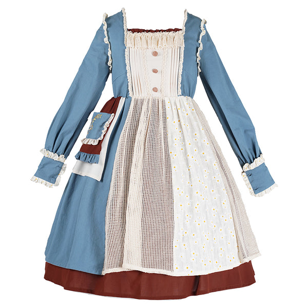 Alicegardens Cotton Country Girl  Lolita Dress with Asymmetrical