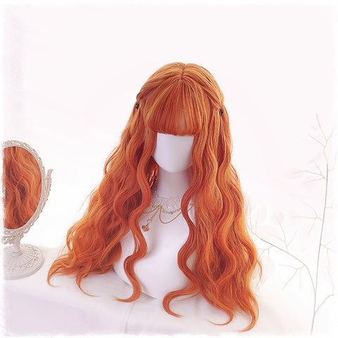 Alicegardens Orange Double Ponytail Long Curly Wig AG0229