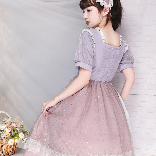 Alicegardens  Purple Round Neckline Lolita Dress OP ALG0260