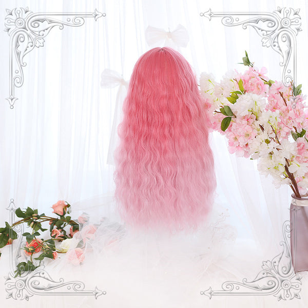 Cherry Wine Ombre Curly Long Synthetic Wig  ALICE0117