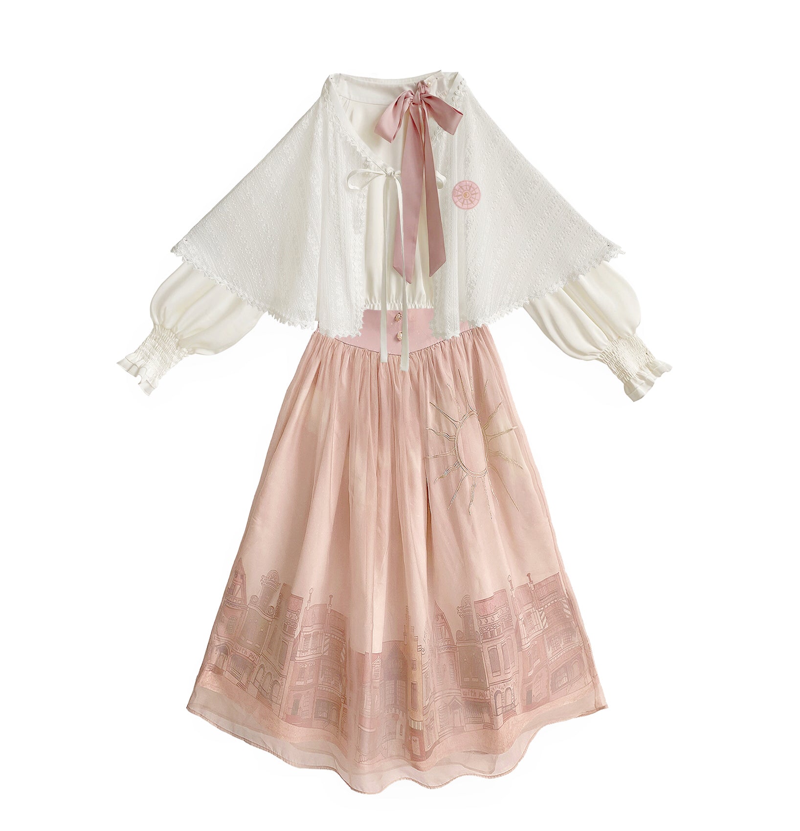 Aliceardens White Sun Lolita Set Blouse / Skirt / Cape AG0125