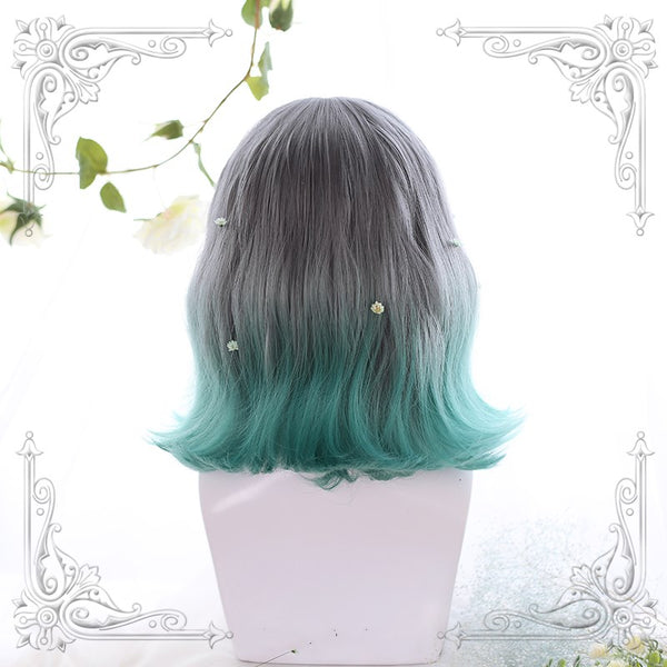 Summer Green Ombre Shoulder-length Synthetic Wig