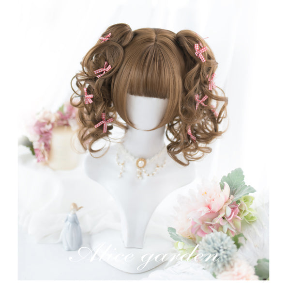 Alicegardens  Honey Pudding Mid Length Double Ponytail Synthetic Lolita Wig ALICE0004