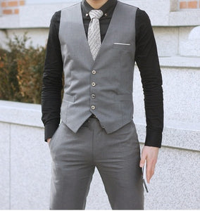 ITOPFOX Mens Classic Solid Color Business Suit Vest Regular Fit Tuxedo Waistcoat for Wedding